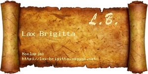 Lax Brigitta névjegykártya